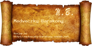 Medveczky Barakony névjegykártya